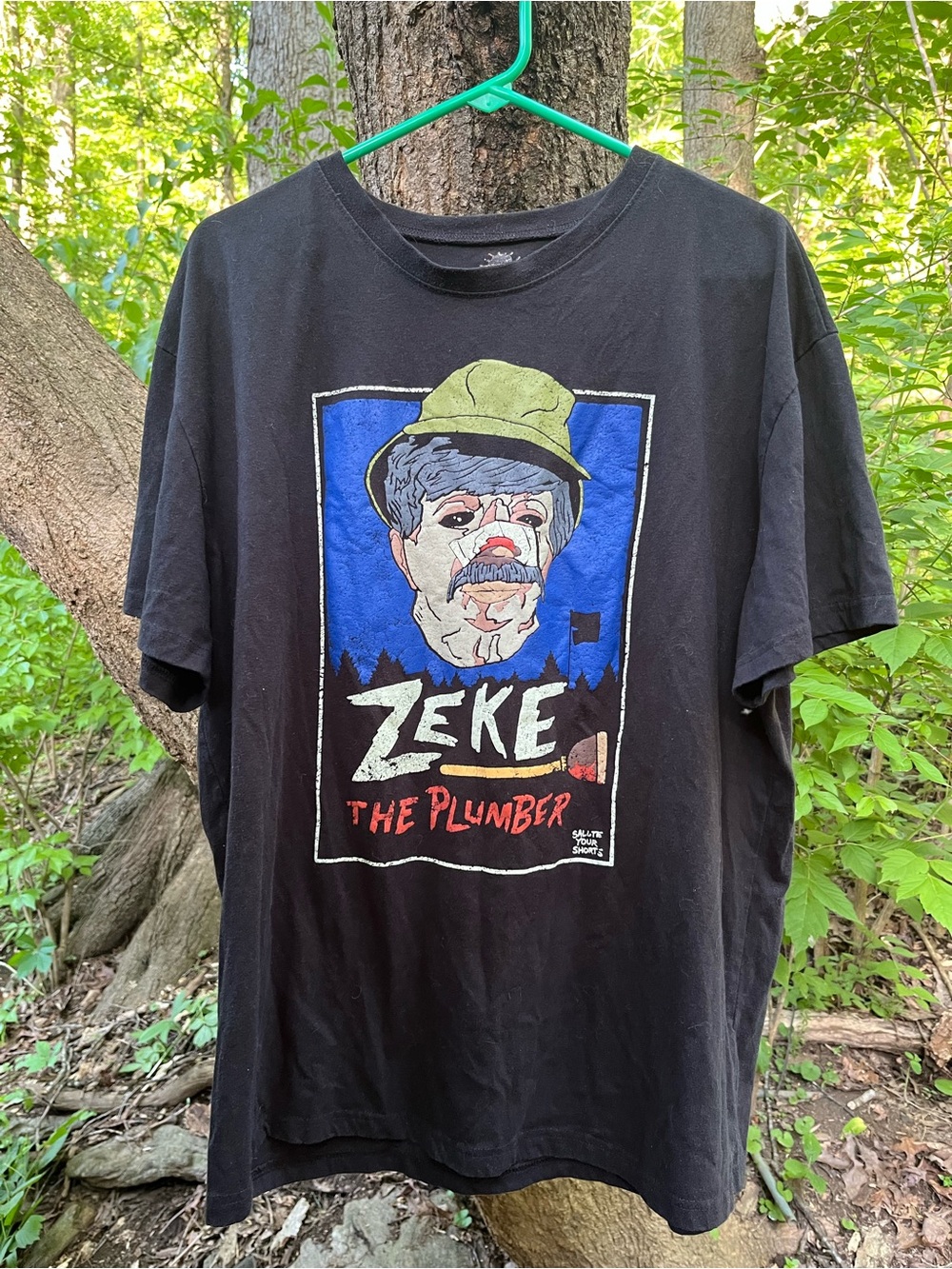 The Nick Box Zeke The Plumber Men's T-Shirt Black XL Salute Your Shorts Horror